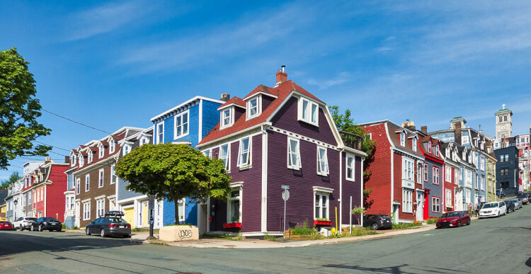 Jellybean Row Houses in downtown St. John’s.