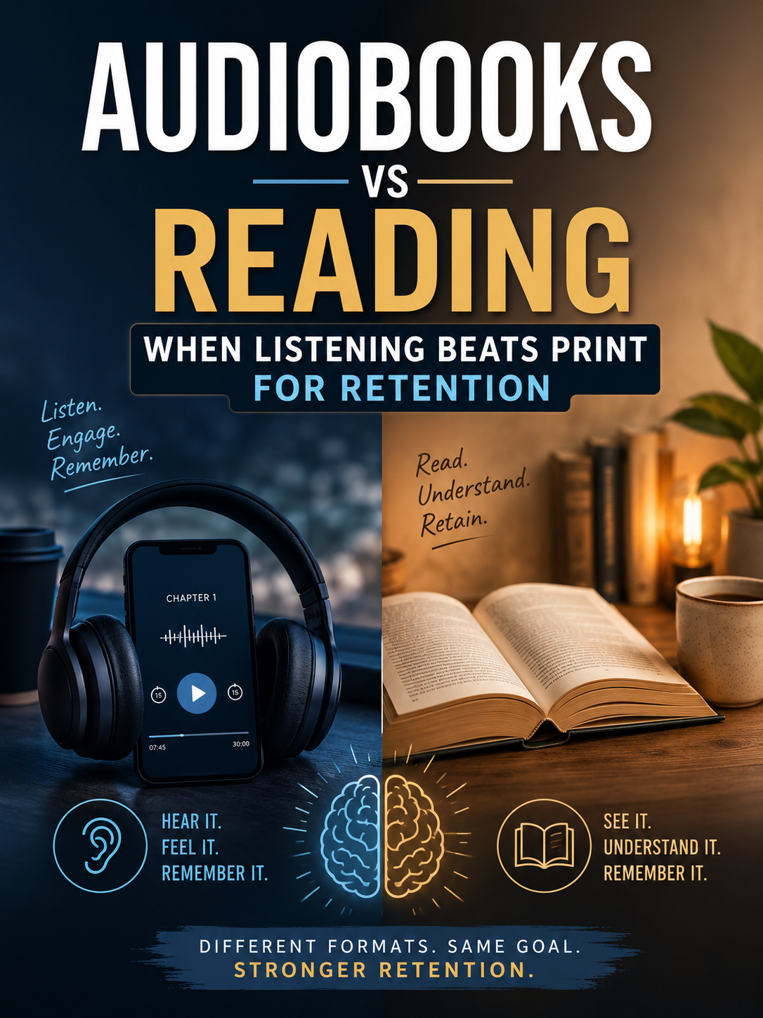 Audiobooks vs Reading: When Listening Beats Print for&nbsp;Retention